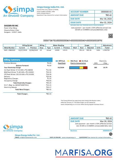 Printable India Simpa Energy India Pvt. Ltd. real example